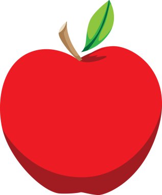 Bright Red Apple Illustration