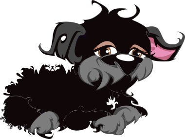 Black Toy Dog Illustration clipart