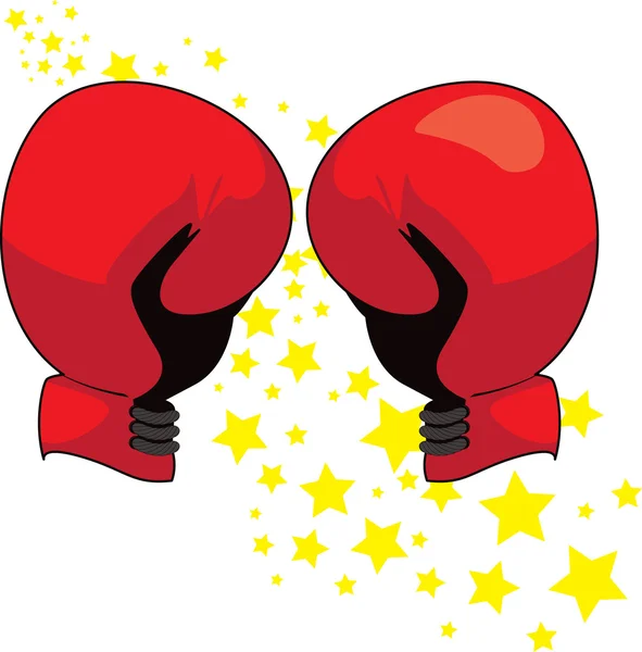 赤いボクシング用グローブの図 — ストックベクタ