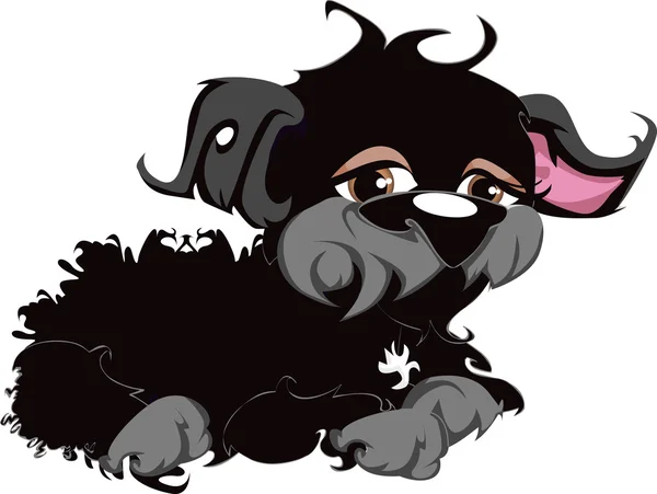 Чорна іграшка Собака Ілюстрація — стоковий вектор