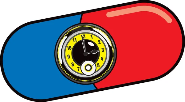 Ilustración de reloj de píldora — Vector de stock