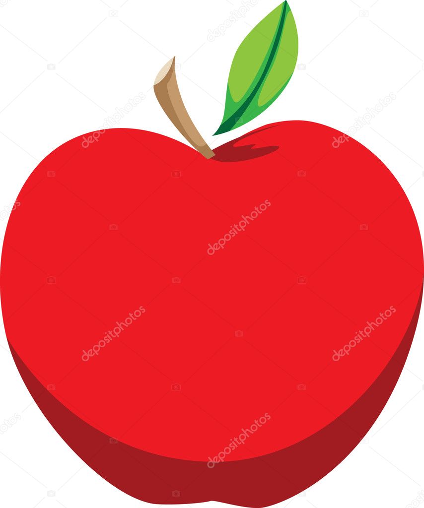 Bright Red Apple Illustration — Stock Vector © angeliquedesign #6526348