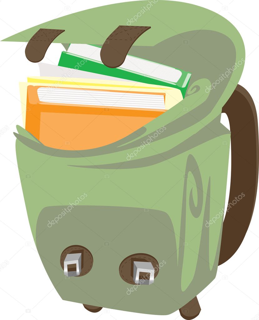 School Bag With Books