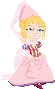 Pretty Pink Medieval Princess clipart