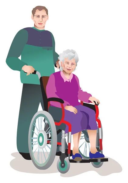 Pflege behinderter älterer Menschen Stockbild
