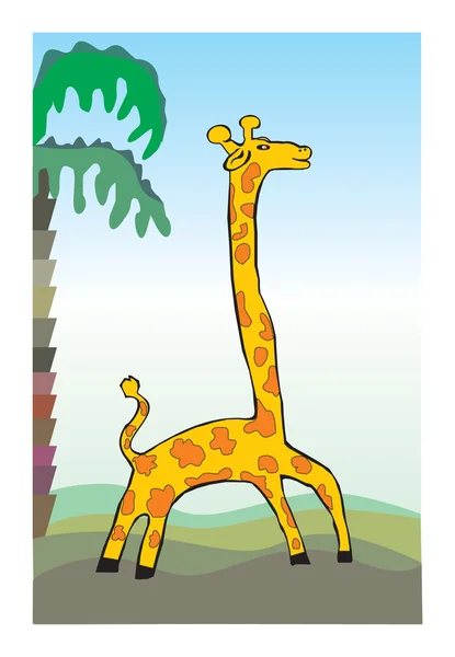 Žirafa dětská kresba Stock Snímky