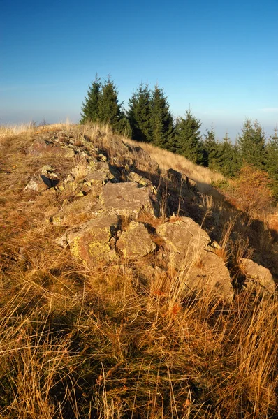 Вершина хребта Танада осенью, Банска-Штявница — стоковое фото