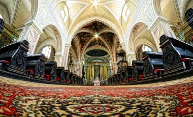 Interior of the church of the Assumption in Banska Stiavnica clipart