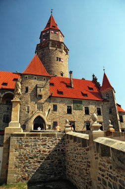 Castle Bouzov in Czech republic, tourism and holidays clipart