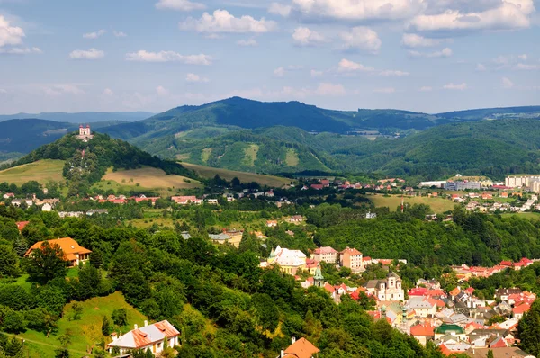 バンスカー stiavnica の歴史的な鉱山町 — ストック写真