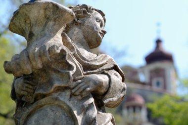 Angel statue at calvary in Banska Stiavnica clipart