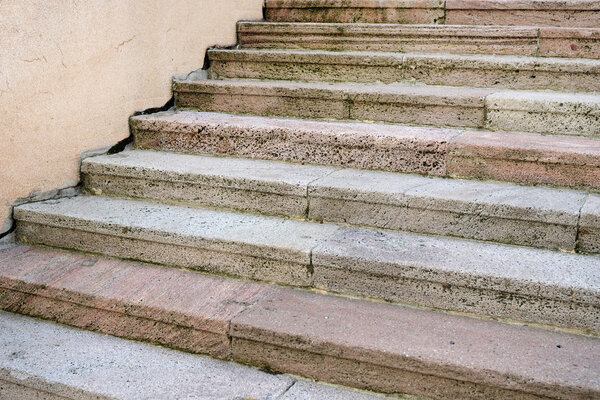 Stone stairs to the office building in the historic city center
