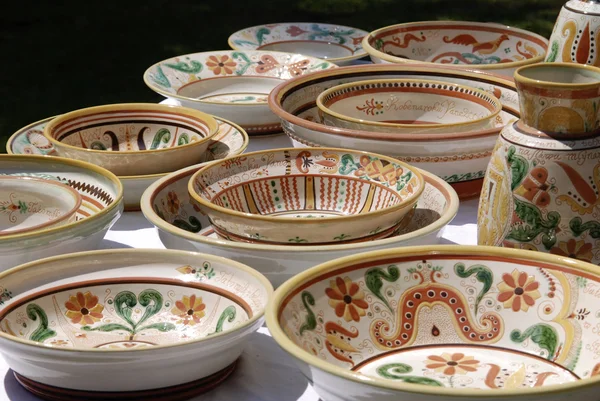 stock image Traditional painted clay plates