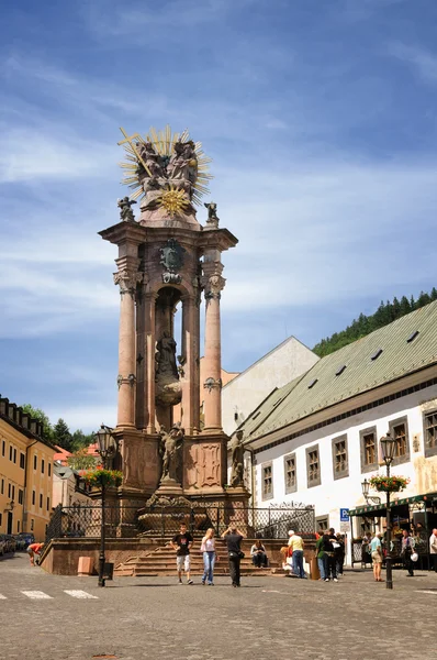 Колонна чумы Святой Троицы в Банска-Штявнице, Словакия — стоковое фото