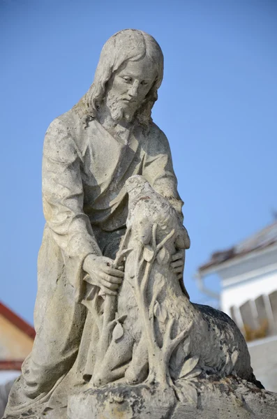 Jesus Cristo e cordeiro perdido — Fotografia de Stock