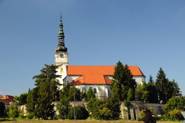 Catholic church in the town Nove mesto nad Vahom, Slovakia clipart