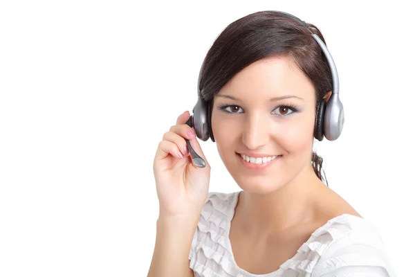 Smiling support technician with a headset — Stock Photo, Image