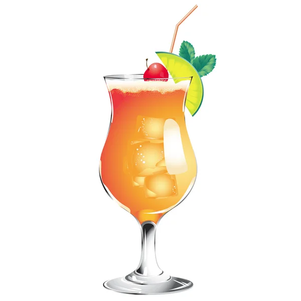 Tequila Sunrise cocktail — Stock Vector