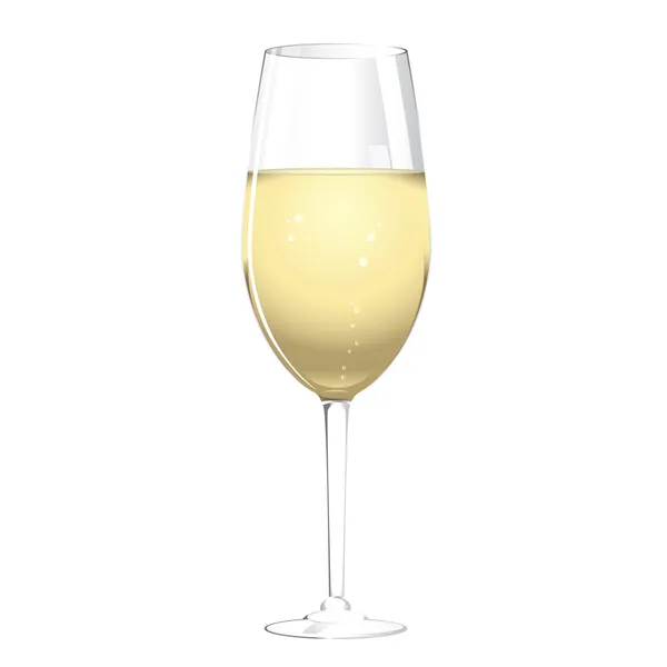 Бокал шампанского, изолированный на белом — стоковый вектор