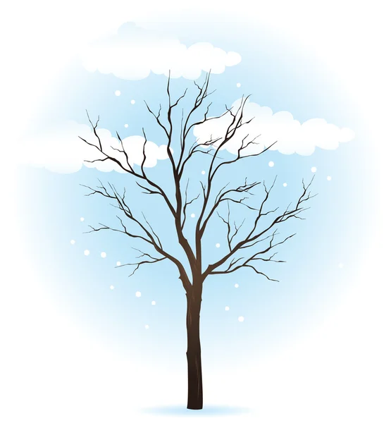 Kar kış ağaç — Stok Vektör