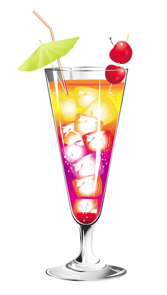 Tropical cocktail — Stock Vector