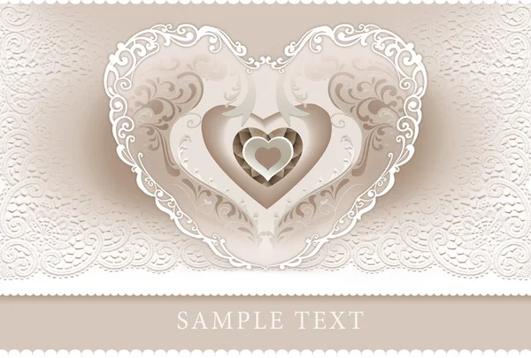 Wedding invitation, frame, heart — Stock Photo, Image