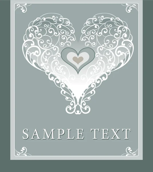 Wedding invitation, frame, heart — Stock Photo, Image