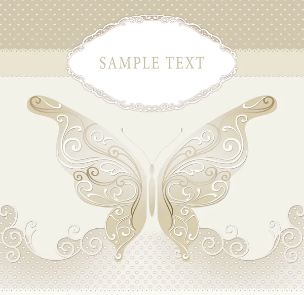 Golden butterfly on lace — Stock Photo, Image