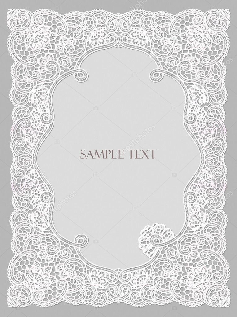 Wedding invitation, frame lace