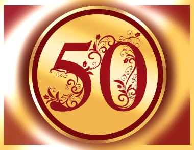 50 anniversary, jubilee, Happy birthday clipart