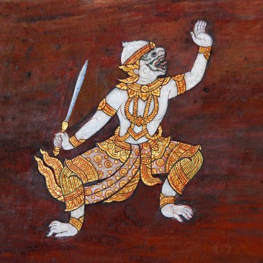 Traditional Thai art painting clipart