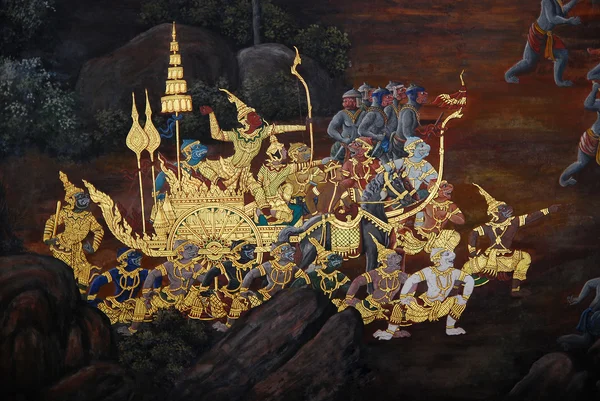 Tradycyjnej tajskiej sztuki Malarstwo — Zdjęcie stockowe