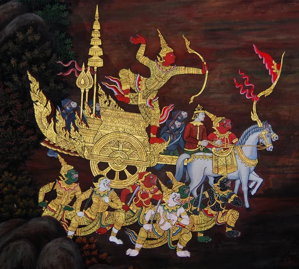 Tradycyjnej tajskiej sztuki Malarstwo — Zdjęcie stockowe