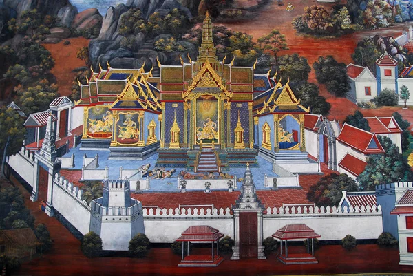 Pintura de arte tradicional tailandesa — Fotografia de Stock