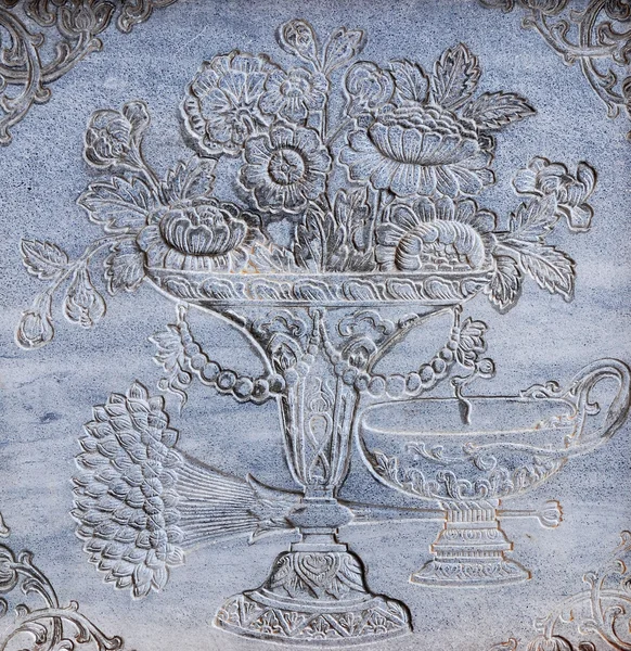Arte di stampaggio nativa su parete nel tempio . — Foto Stock