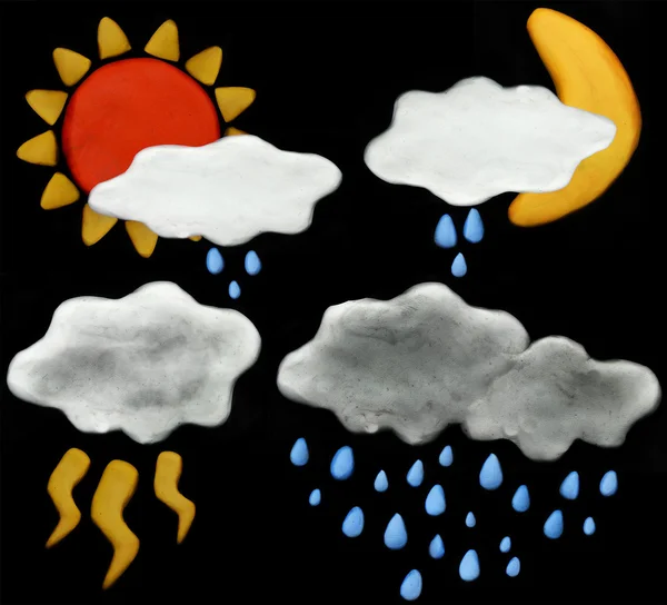 Plastelíny ikony počasí — Stock fotografie
