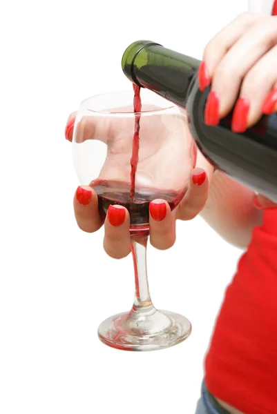 Despejar um copo de vinho — Fotografia de Stock
