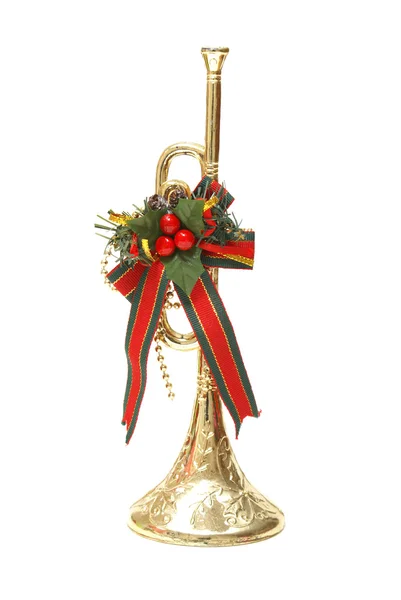 Vánoční dekorace trumpeta — Stock fotografie