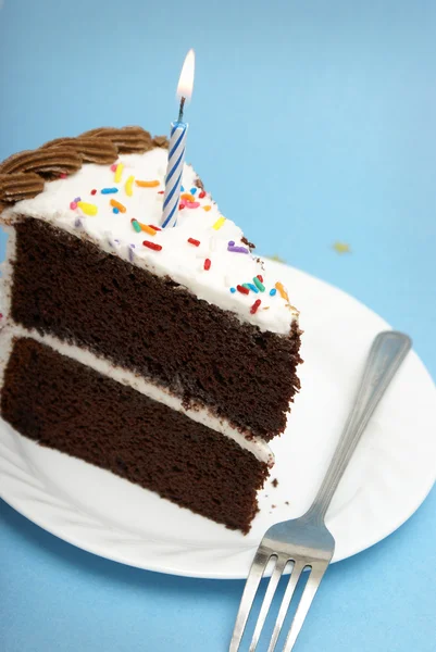 Tårta och ljus — Stockfoto