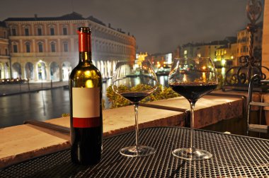 Wine in Venice clipart