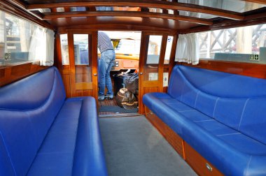 Interior of Water Taxi in Venice, Italy clipart