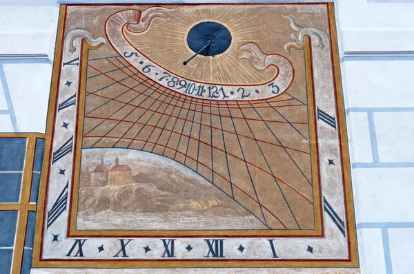 Sundial in Cesky Krumlov — Stock Photo, Image