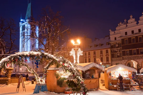Kerstmarkt in litomerice, Tsjechië — Stockfoto