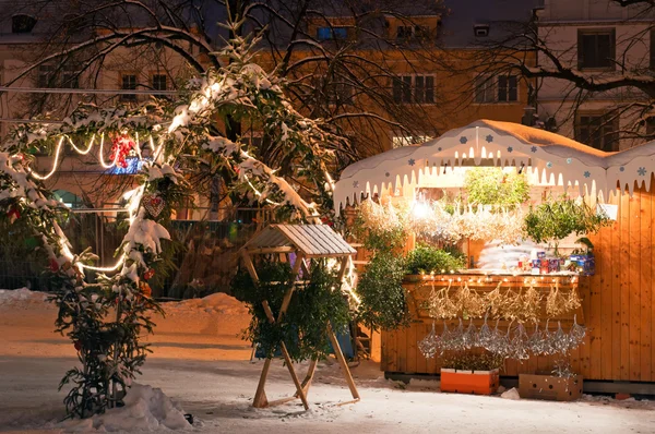 Рождественский рынок в Литомерице, Чехия — стоковое фото