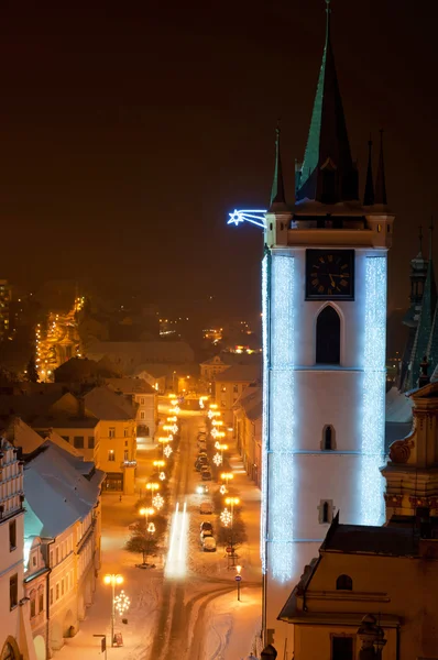 Litomerice in de nacht, Tsjechië — Stockfoto