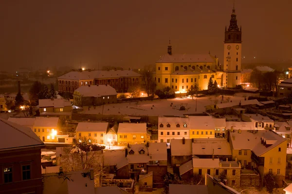 Litomerice in de nacht, Tsjechië — Stockfoto