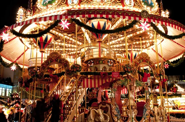 stock image Children Merry-go-round at Christmas Market in Dresden