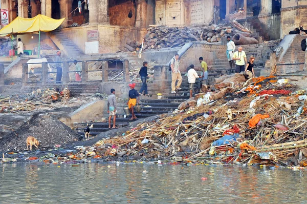 Burning Ghat in Varanasi, India — Stock Photo, Image