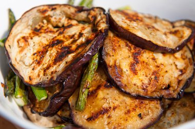 Grilled Eggplants and Asparagus clipart