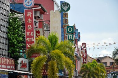 Street in Kuching, Borneo. clipart